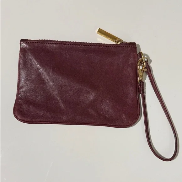 Tory Burch Dark Red Leather Wristlet - Picture 8 of 16